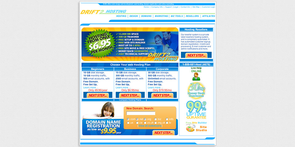 Drift2 Web Hosting First Design